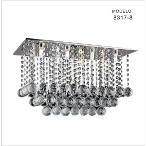 LUSTRE CRISTAL LED P/ 8 LAMPADAS S/LAMP.8317/8 RET