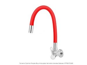 TORNEIRA DE COZINHA PAREDE, BICA ALTA ARTICULADA, ESTEVES